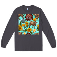 Smoke farm seamless pattern Long Sleeve Tee - BundleAndBundleShop