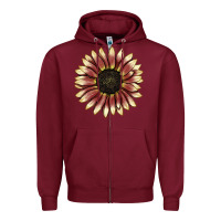 Burgundy strawberry blonde sunflower Zipper Hoodie - LillyAllenDesigns