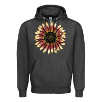 Charcoal Heather strawberry blonde sunflower Zipper Hoodie - LillyAllenDesigns