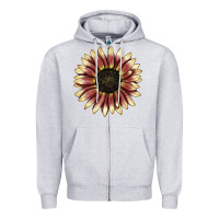Heather Grey strawberry blonde sunflower Zipper Hoodie - LillyAllenDesigns