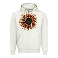 Oatmeal Heather strawberry blonde sunflower Zipper Hoodie - LillyAllenDesigns