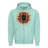 Seafoam strawberry blonde sunflower Zipper Hoodie - LillyAllenDesigns