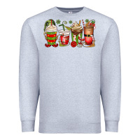 Heather Grey elf coffee cups Premium Sweatshirt - MaliasSmallBusiness