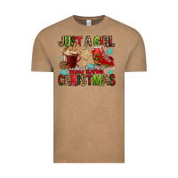 Vintage Coffee just a girl who loves christmas Vintage Tee - FaDigitalArtStudio