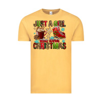 Vintage Mustard just a girl who loves christmas Vintage Tee - FaDigitalArtStudio