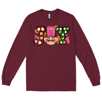 Burgundy Christmas joy snacks and nutcracker cookies ado Long Sleeve Tee - AdoDesignShop