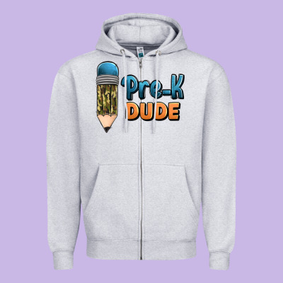 Pre K Dude Zipper Hoodie Designed By Jasminsmagicworld