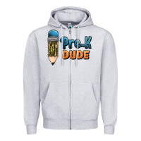 Heather Grey pre k dude Zipper Hoodie - Jasminsmagicworld