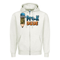 Oatmeal Heather pre k dude Zipper Hoodie - Jasminsmagicworld