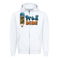 White pre k dude Zipper Hoodie - Jasminsmagicworld