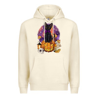 Sandshell halloween black cat pumpkin Premium Hoodie - BarkalooDesign