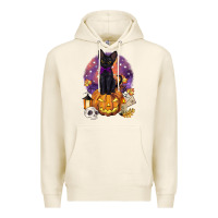 Tofu halloween black cat pumpkin Premium Hoodie - BarkalooDesign