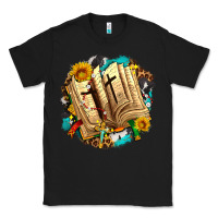 Black cross with bible and sunflowers Classic Tee - AdoDesignShop