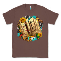 Chestnut cross with bible and sunflowers Classic Tee - AdoDesignShop