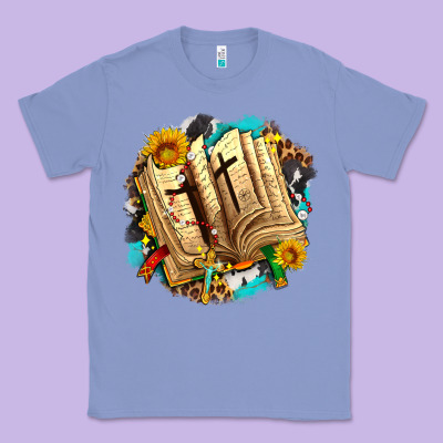 Cross With Bible And Sunflowers Classic Tee Designed By Adodesignshop