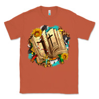 Copper cross with bible and sunflowers Classic Tee - AdoDesignShop