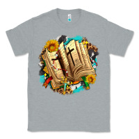 Heather Grey cross with bible and sunflowers Classic Tee - AdoDesignShop