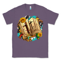 Lavender cross with bible and sunflowers Classic Tee - AdoDesignShop