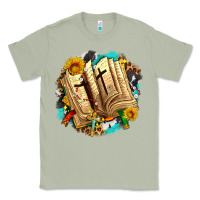 Matcha cross with bible and sunflowers Classic Tee - AdoDesignShop