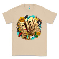 Mushroom cross with bible and sunflowers Classic Tee - AdoDesignShop
