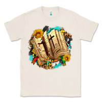 Natural cross with bible and sunflowers Classic Tee - AdoDesignShop