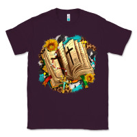 Plum cross with bible and sunflowers Classic Tee - AdoDesignShop