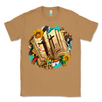 Toasted Coconut cross with bible and sunflowers Classic Tee - AdoDesignShop