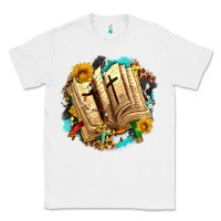 White cross with bible and sunflowers Classic Tee - AdoDesignShop