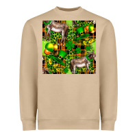 Mushroom St. Patrick's Donkey With Leprechaun Hat Seamless Heavyweight Sweatshirt - FaDigitalArtStudio