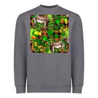 Storm St. Patrick's Donkey With Leprechaun Hat Seamless Heavyweight Sweatshirt - FaDigitalArtStudio