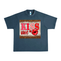 Midnight Navy valentine's day kiss me Urban Heavy Tee - BarkalooDesign