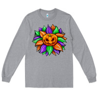 Heather Grey sunflower halloween Long Sleeve Tee - JahusDesignShop