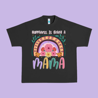 Happiness Is Being A Mama Urban Heavy Tee Designed By Jahusdesignshop