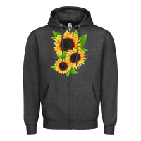 Charcoal Heather treetops sunflower Zipper Hoodie - LillyAllenDesigns