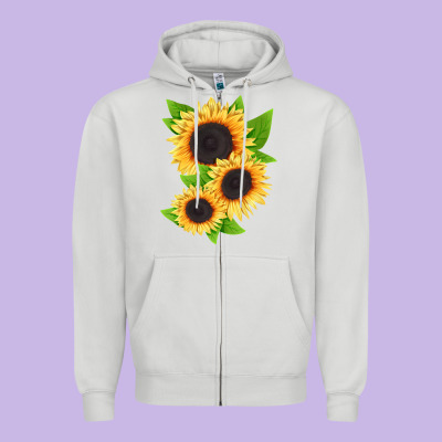 Treetops Sunflower Zipper Hoodie Designed By Lillyallendesigns