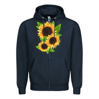 Navy treetops sunflower Zipper Hoodie - LillyAllenDesigns