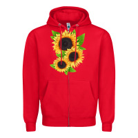 Red treetops sunflower Zipper Hoodie - LillyAllenDesigns