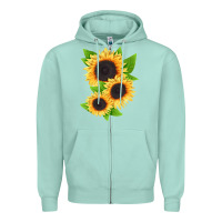 Seafoam treetops sunflower Zipper Hoodie - LillyAllenDesigns