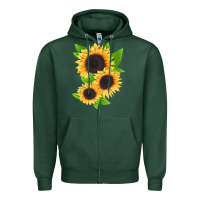 Sports Green treetops sunflower Zipper Hoodie - LillyAllenDesigns
