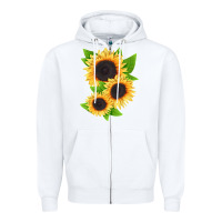 White treetops sunflower Zipper Hoodie - LillyAllenDesigns
