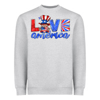 Heather Grey love america gnome Heavyweight Sweatshirt - HRA Design Shop