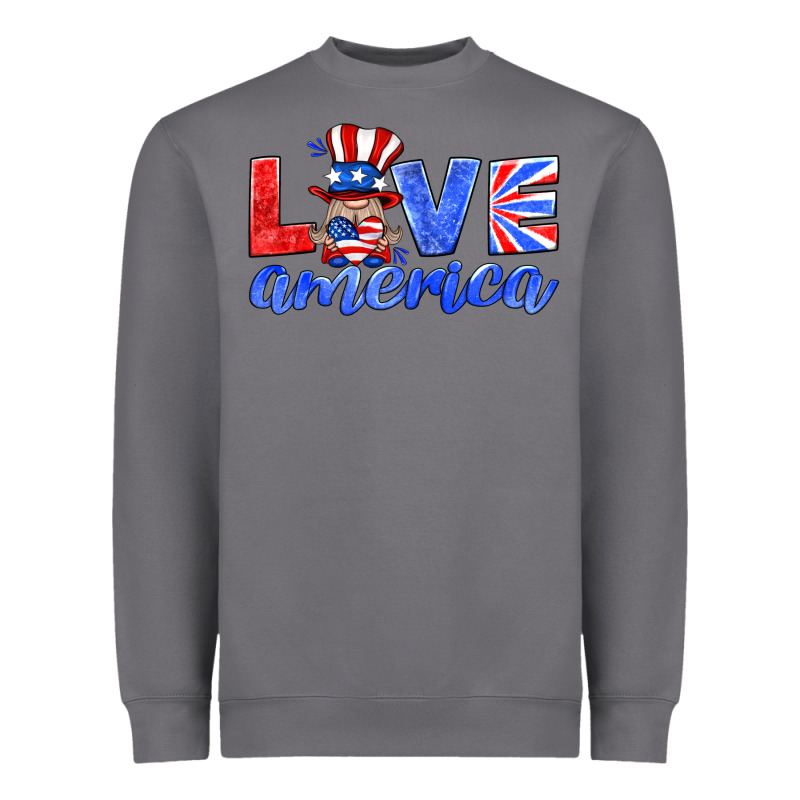 Love America Gnome Heavyweight Sweatshirt by HRA Design Shop | Teevron