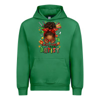 Emerald santa's favorite nail artist afro messy bun Urban Hoodie - texasbilliewilder