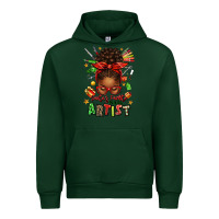 Forest Green santa's favorite nail artist afro messy bun Urban Hoodie - texasbilliewilder
