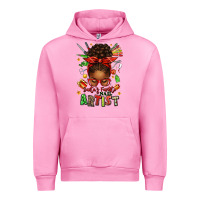 Fuchsia Pink santa's favorite nail artist afro messy bun Urban Hoodie - texasbilliewilder