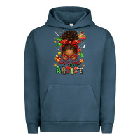 Pigment Midnight Navy santa's favorite nail artist afro messy bun Urban Hoodie - texasbilliewilder