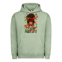 Pigment Oil Green santa's favorite nail artist afro messy bun Urban Hoodie - texasbilliewilder