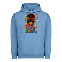 Pigment Pebble Blue santa's favorite nail artist afro messy bun Urban Hoodie - texasbilliewilder