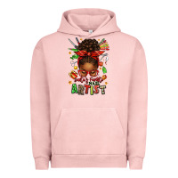 Pigment Salmon santa's favorite nail artist afro messy bun Urban Hoodie - texasbilliewilder