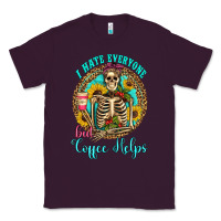 Plum i hate everyone but coffee helps western skeleton coffee sunflowers Classic Tee - Artiststas
